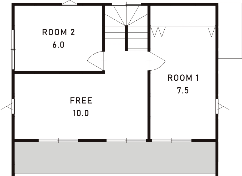 サムラホームの規格住宅Everyの間取り図2階