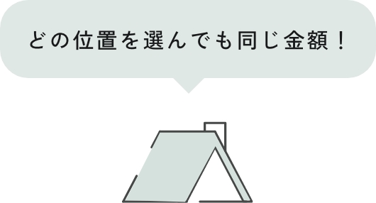どの位置を選んでも同じ金額！