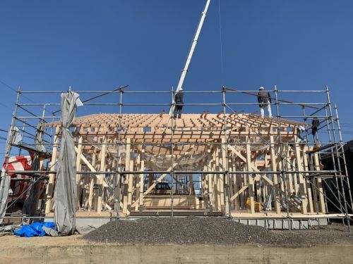 佐村建設サムラホーム関市上棟式平屋おうち建前工務店新築